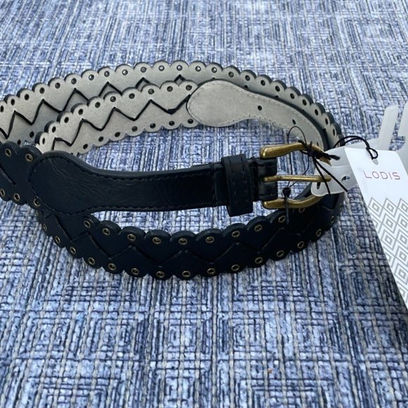 Lodis Women Waistband Lazer Cut Black Manmade Upper Over Genuine Leather Size M main image 11